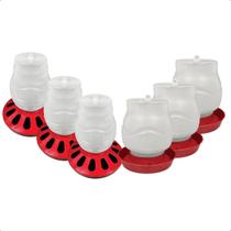Kit 3 Comedouro 3,5L Aves 12 furos e 3 Bebedouro Rosca 1,25L