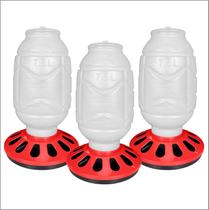 Kit 3 Comedouro 5kg 12 Furos Galinheiro Galinhas Pintinho Aves