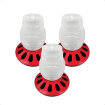 Kit 3 Comedouro Frango Aves Alimentador 5L Rosca 12 Furos