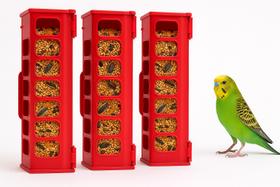 Kit 3 Comedouros Vermelhos 30cm Para Aves Domésticas Kit 3 Comedouros Vermelhos 30cm Para Aves Domésticas