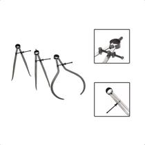 Kit 3 Compassos 10 Pol Mecânico Ponta Reta Interno E Externo