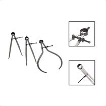 Kit 3 Compassos 10 Pol Mecânico Ponta Reta Interno E Externo