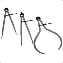 Kit 3 Compassos 12 Pol Mecânico Ponta Reta Interno E Externo