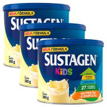 Kit 3 Complemento Alimentar Sustagen Kids Baunilha Lata 380g Kit 3 Complemento Alimentar Sustagen Kids Baunilha Lata 380g