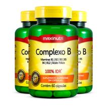 Kit 3 Complexo B 100% IDR Maxinutri 60 Cápsulas