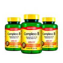 Kit 3 Complexo B 100% IDR + Vitaminas com 60 Caps Maxinutri Kit 3 Complexo B 100% IDR + Vitaminas com 60 Caps Maxinutri