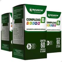 Kit 3 Complexo B 180 Capsulas Vitaminas B1 B2 B3 B5 B6 Minerais Suplemento Comprimidos Natunéctar