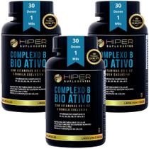Kit 3 Complexo B Bio Ativo 60 Cápsulas B1 B2 B3 B5 B6 B7 B9 B12 - Hiper Suplementos Kit 3 Complexo B Bio Ativo 60 Cápsulas B1 B2 B3 B5 B6 B7 B9 B12 - Hiper Suplementos