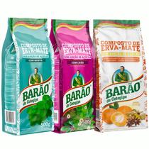Kit 3 Composto de Erva-mate Barão 500g - Chás, Ervas e Menta Kit 3 Composto de Erva-mate Barão 500g - Chás, Ervas e Menta