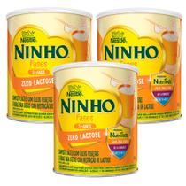 Kit 3 Composto Lácteo NINHO Fases 3+ Anos Zero Lactose 700g