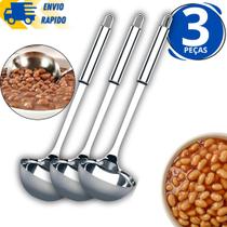 Kit 3 Concha 100% Inox Para Feijão Sopas Caldos Utensilio De Cozinha Inox Linha Premium