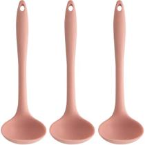 Kit 3 Conchas de Cozinha 27cm Silicone Rosa para Servir Sopa Feijão Molhos Ou