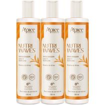 Kit 3 Condicionador Acidificante Apice Nutri Waves Leave In Tratamento Capilar Vegano 300ml