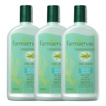 Kit 3 Condicionador Cabelo Misto 320ml Chá Verde Farmaervas