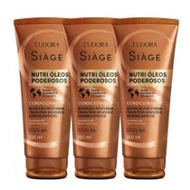 Kit 3 Condicionador Nutrição Nutri Óleos Poderosos Cabelos Secos 200ml Eudora Siàge