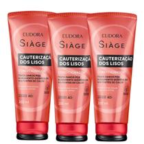Kit 3 Condicionador Reconstrução Cauterização dos Lisos Reparação 200ml Eudora Siàge