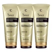 Kit 3 Condicionador Reconstrução Reparação Reconstrói Os Fios Restauração 200ml Eudora Siàge