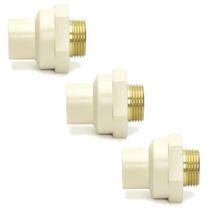 Kit 3 Conector 22mm 3/4 Luva Transição Água Quente Cpvc Tubo