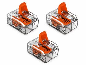 Kit 3 conector chuveiro wago 2vias p cabo ate 6mm 41a 110v 220v Kit 3 conector chuveiro wago 2vias p cabo ate 6mm 41a 110v 220v