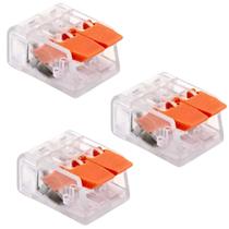 Kit 3 Conector Emenda Derivação Alavanca 2 Vias 4Mm 32A 250V