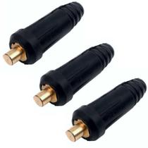 Kit 3 Conector Engate Rápido para Inversora de Solda 13mm Macho Para Cabo