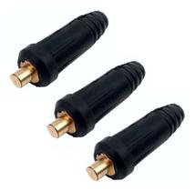 Kit 3 Conector Engate Rápido para Inversora de Solda 13mm Macho Para Cabo