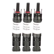 Kit 3 Conector MC4 Com Diodo 30a IP67 Placa Energia Solar Anti-Reversão Bypass
