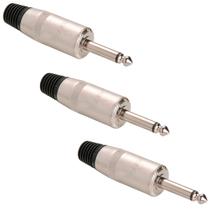 Kit 3 Conector P10 Mono Blindado Nys225s Rean By Neutrik