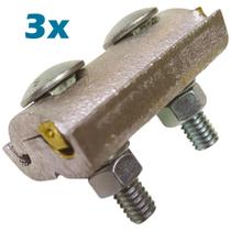 Kit 3 Conector Paralelo Tapit Bimetálico Duplo 10 à 50mm Alumínio Cobre com 2 Parafusos