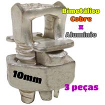 Kit 3 Conector Split Bolt Parafuso Fendido para Emenda Cabos 10mm Bimetálico Estanhado Kit 3 Conector Split Bolt Parafuso Fendido para Emenda Cabos 10mm Bimetálico Estanhado
