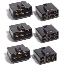 Kit 3 Conectores 6 Vias C/ Terminal Para Som Automotivo