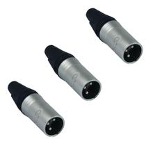 Kit 3 conectores datalink xlr macho linha dlk 3 polos Kit 3 conectores datalink xlr macho linha dlk 3 polos