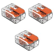 Kit 3 Conectores de Emenda Com Alavanca 221-412 2 Condutores 0,2mm² à 4,0mm² Wago Kit 3 Conectores de Emenda Com Alavanca 221-412 2 Condutores 0,2mm² à 4,0mm² Wago