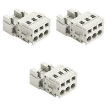 Kit 3 Conectores Macho 721-603 1 Condutor 3 Polos 5,0mm 2,5mm² Wago
