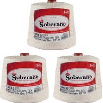 Kit 3 Cones Barbantes Soberano Cru 700 Gramas e Fio Ordem 6 para Crochê, Tricô e Artesanato Kit 3 Cones Barbantes Soberano Cru 700 Gramas e Fio Ordem 6 para Crochê, Tricô e Artesanato