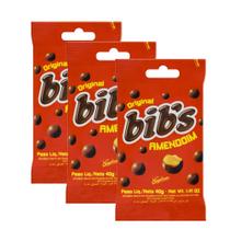 Kit 3 Confeito Bib's Amendoim 40g