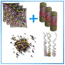 Kit 3 confetes e 3 serpentinas para curtir carnaval