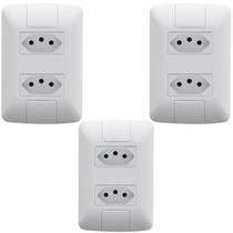 Kit 3 Conjunto 2 Tomadas 2P+T 4x2 10A 250V Tramontina Aria Kit 3 Conjunto 2 Tomadas 2P+T 4x2 10A 250V Tramontina Aria