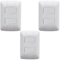 Kit 3 Conjunto Aria 4x2 2 Interruptores Paralelo 6A 250v Kit 3 Conjunto Aria 4x2 2 Interruptores Paralelo 6A 250v