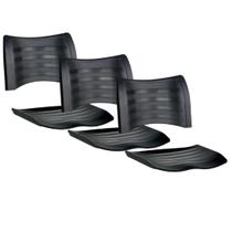 kit 3 conjunto assento e encosto Iso PRETO