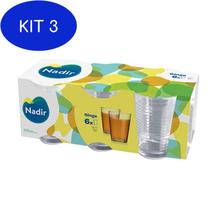 Kit 3 Conjunto De Copos 280ml 6 Peças Ginga Nadir