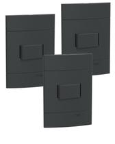 Kit 3 conjunto de interruptores simples cor grafite 10a 250v schneider