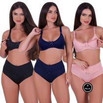Kit 3 Conjunto de Pós Parto Sutiã Amamentação e Calcinha Cós Alto -c15 KIT 3 JOLIE PRETO ROSA AZUL Kit 3 Conjunto de Pós Parto Sutiã Amamentação e Calcinha Cós Alto -c15 KIT 3 JOLIE PRETO ROSA AZUL