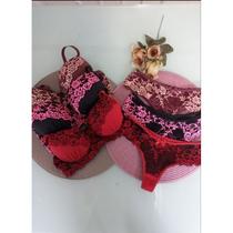 Kit 3 Conjunto Gabi Sutiã e calcinha Renda Conjunto de microfibra de bojo com renda bicolor Kit 3 Conjunto Gabi Sutiã e calcinha Renda Conjunto de microfibra de bojo com renda bicolor