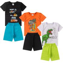 Kit 3 Conjunto Infantil Masculino Menino Verão Barato Top Kit 3 Conjunto Infantil Masculino Menino Verão Barato Top
