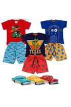 Kit 3 Conjunto Infantil Menino 6 Roupa Infantil 1 Brinquedo