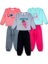 Kit 3 Conjunto Infantil Moletom Menina Roupa Atacado