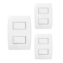KIT 3 Conjunto Interruptor Duplo 4x2 Ilus Siemens Soprano