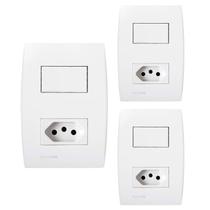 KIT 3 Conjunto Interruptor e Tomada 10a Ilus Siemens Soprano