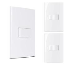 Kit 3 Conjunto Interruptor Paralelo 10a Branco Brilhante 4x2 Sleek 250v Margirius
